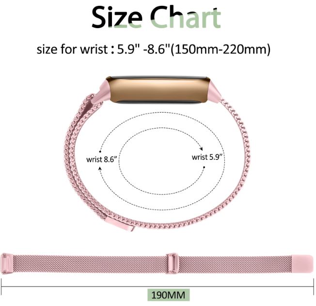 fitbit luxe straps size guide