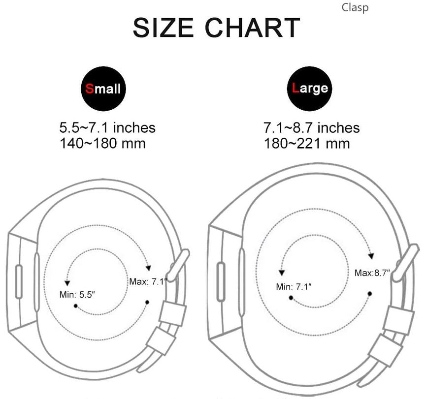 strap for fitbit charge 4 size guide