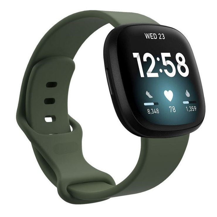 Plain Fitbit Versa 4 Band in Silicone in army