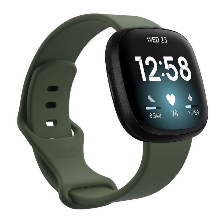 Plain Fitbit Versa 3 Band in Silicone in army green