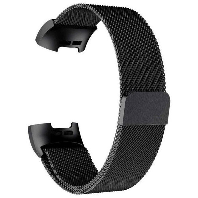 Milanese Fitbit Charge 4 Watchband in Stainless Steel in black