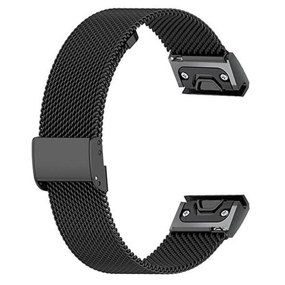 Milanese Garmin Fenix 5S Band in Stainless Steel in black