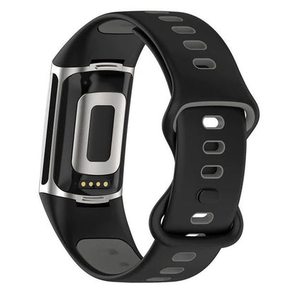 Breathable Fitbit Charge 6 Band in Silicone in black grey