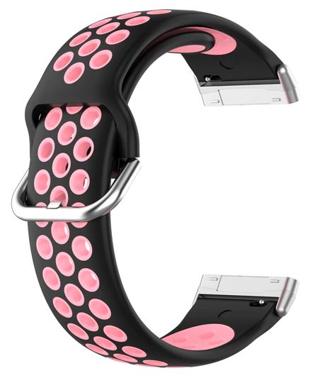 fitbit versa 3 bands in black pink