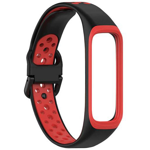 Strap For Samsung Galaxy Fit 2 (SM-R220) Breathable in black red