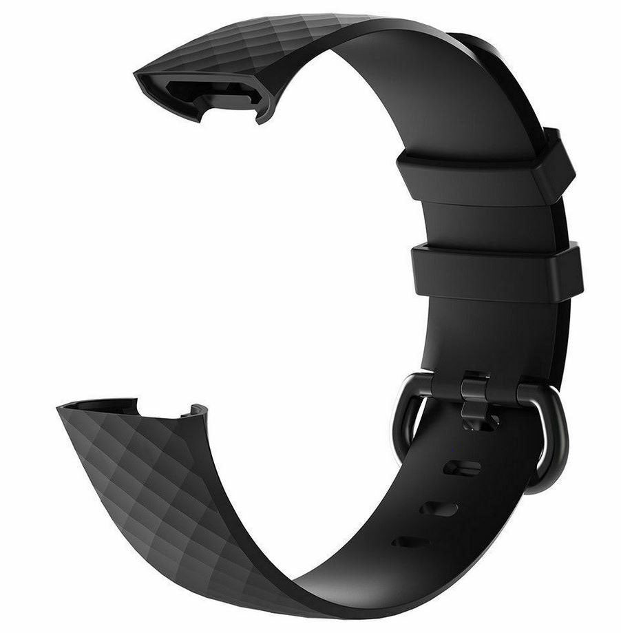 Plain Fitbit Charge 3 Wristband in Silicone in black