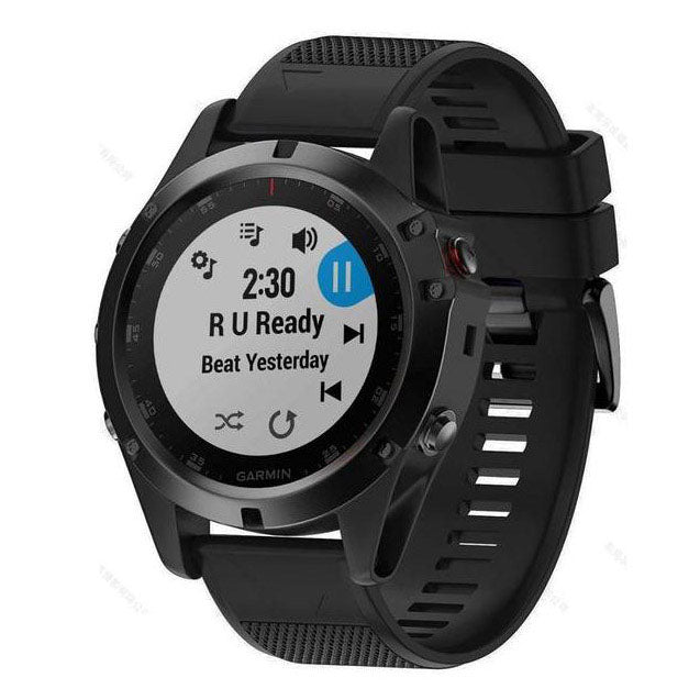 Plain Garmin Fenix 7S Band in Silicone in black