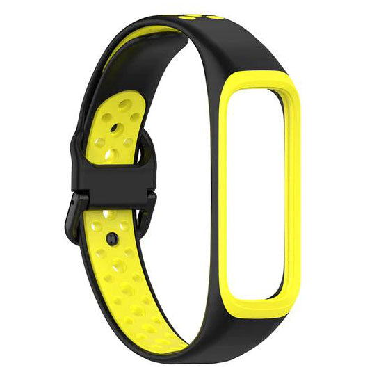 Watchband For Samsung Galaxy Fit 2 (SM-R220) 20mm in black yellow