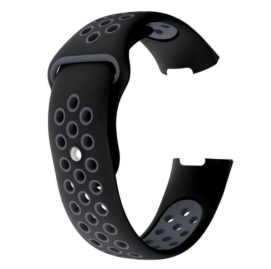 Breathable Fitbit Charge 3 Band in Silicone in black grey