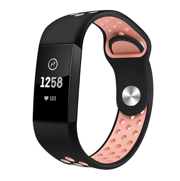 metal fitbit charge 3 band black pink