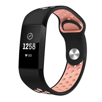 Bracelet For Fitbit Charge 3 Breathable in black pink