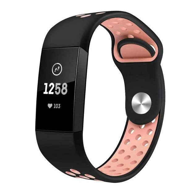 Band For Fitbit Charge 4 Breathable in black pink
