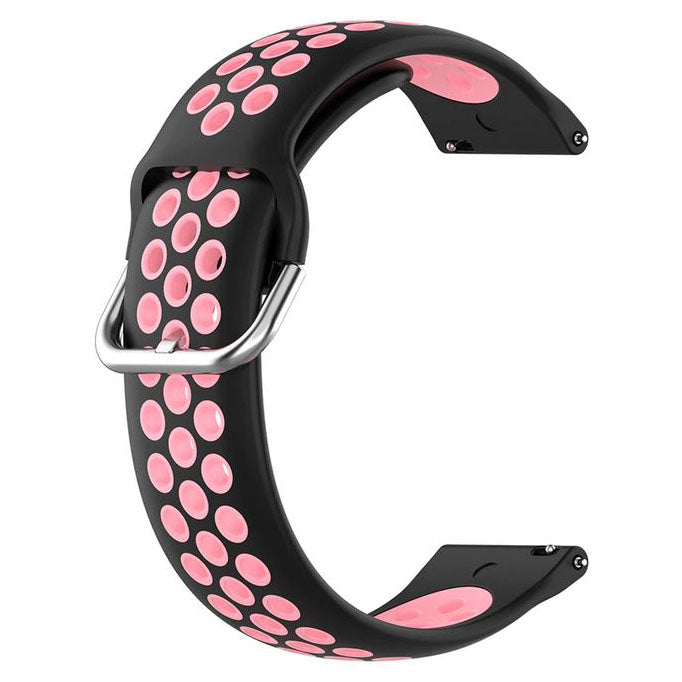Breathable Fitbit Versa 2 Watchband in Silicone in black pink