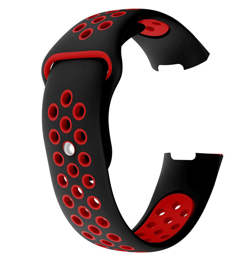 fitbit charge 3 band black red