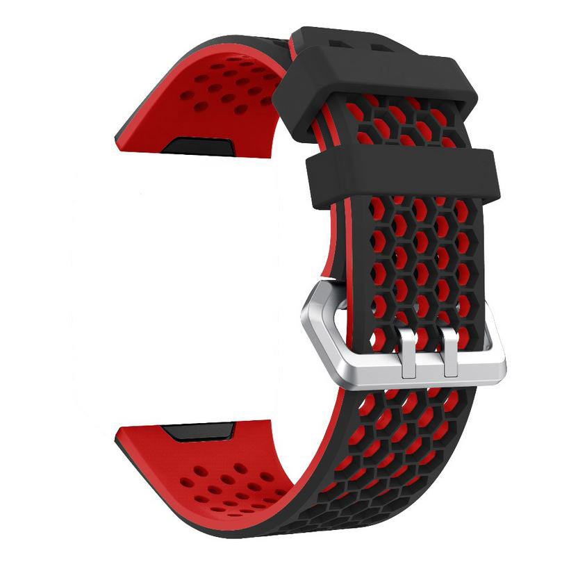 fitbit ionic band in black red