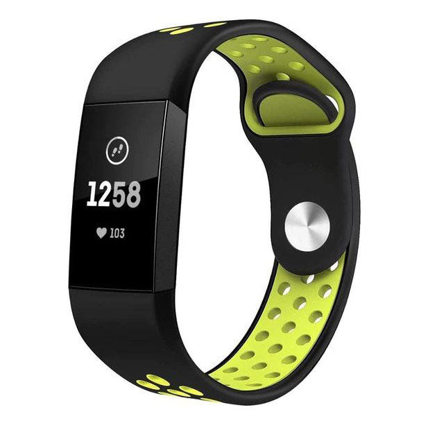 Wristband For Fitbit Charge 3 22mm in black yellow