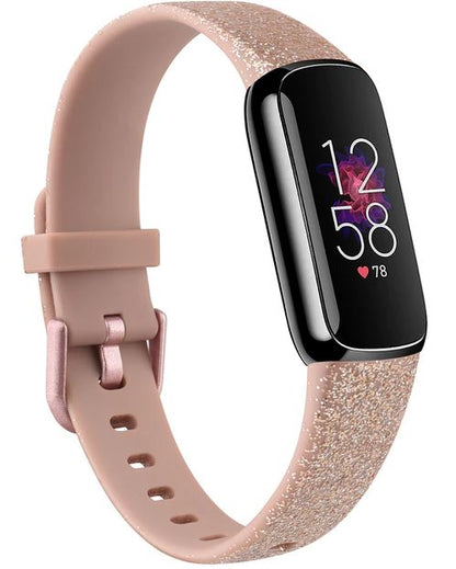 fitbit luxe strap in bling rose gold