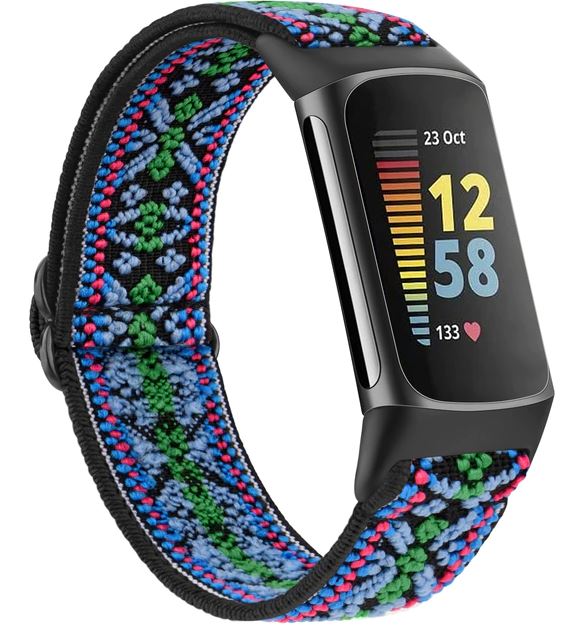 fitbit charge 5 straps bohemian green