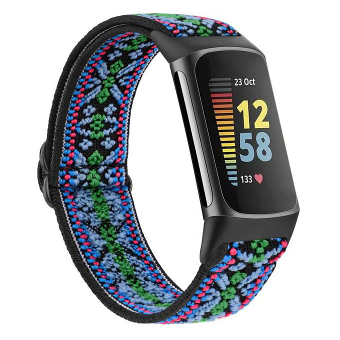 Band For Fitbit Charge 6 Bohemian in bohemian green