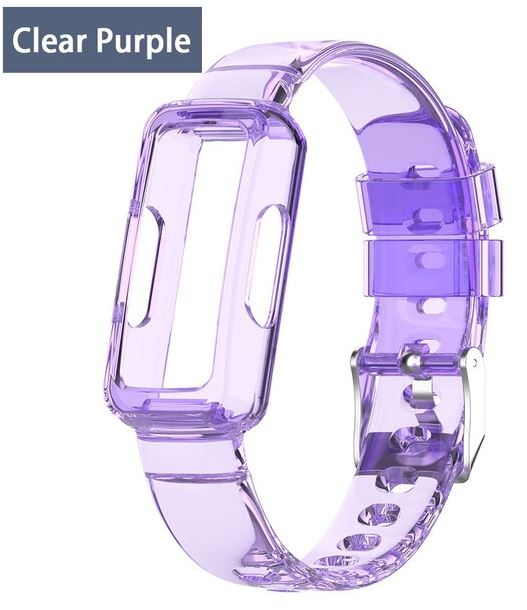 fitbit inspire hr strap replacement in clear purple