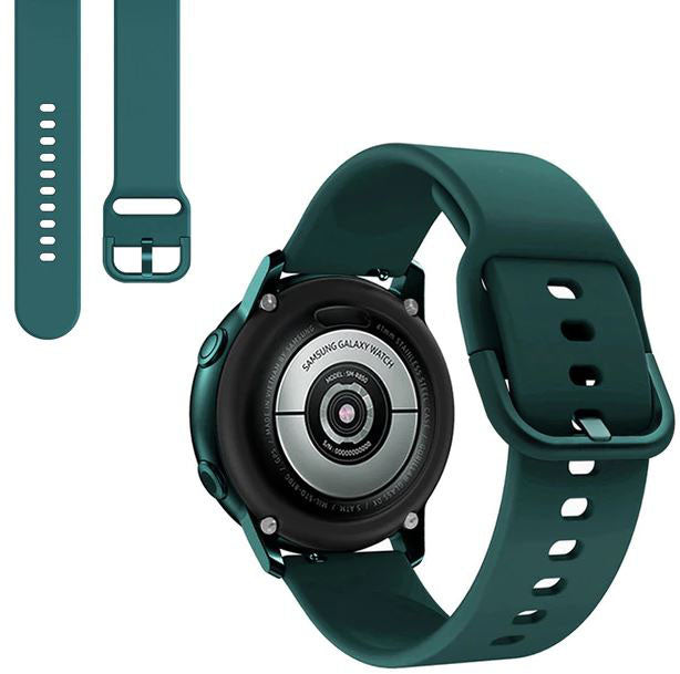 Plain Samsung Galaxy Watch 4 Wristband in Silicone in dark green