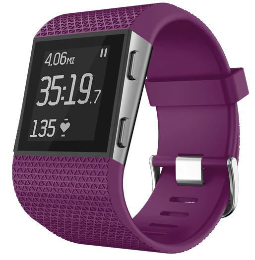 Textured Fitbit Surge Band in Silicone in deep purple