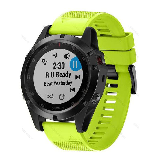 Plain Garmin Fenix 5 Band in Silicone in green