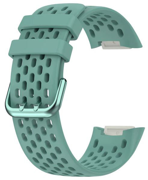 Breathable Fitbit Charge 6 Watchband in Silicone in green
