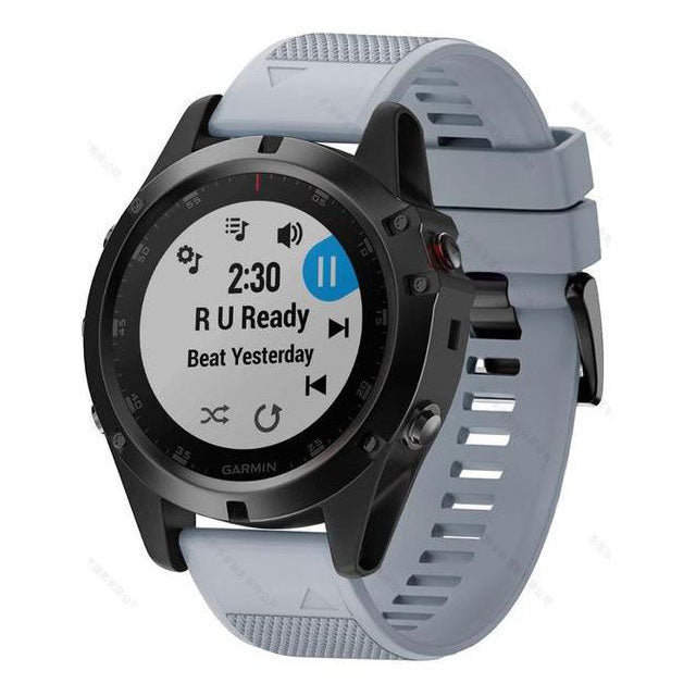 Plain Garmin Fenix 6S Watchband in Silicone in grey