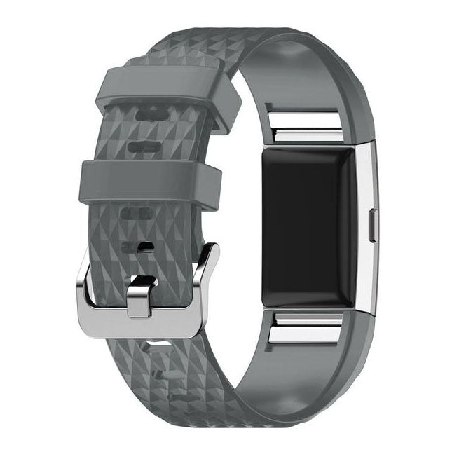 Textured Fitbit Charge 2 Wristband in Silicone in grey