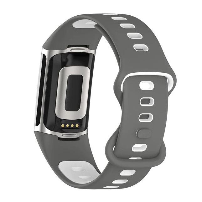 Wristband For Fitbit Charge 6 23mm in grey white