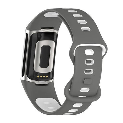 Wristband For Fitbit Charge 6 23mm in grey white