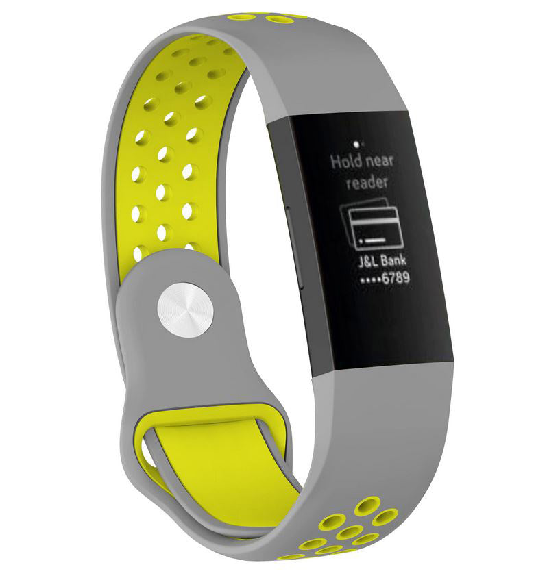 fitbit charge 3 wristband grey yellow