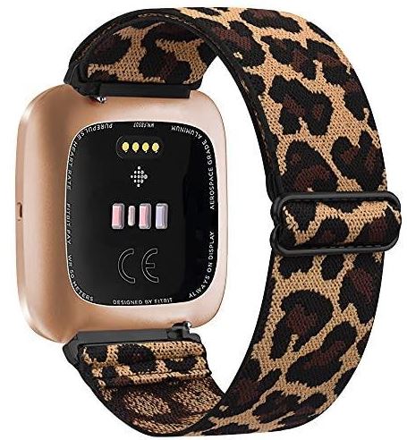 fitbit sense wristband in leopard