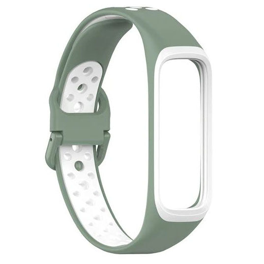 Breathable Samsung Galaxy Fit 2 (SM-R220) Wristband in Silicone in light green white