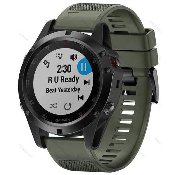 Strap For Garmin Fenix 7S Plain in olive green