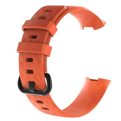 Plain Fitbit Charge 3 Wristband in Silicone in orange