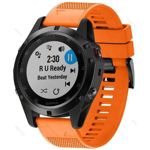 Plain Garmin Fenix 6S Wristband in Silicone in orange