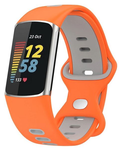 fitbit charge 5 bands orange grey