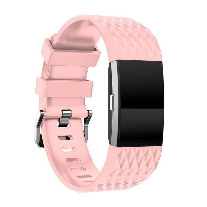 Bracelet For Fitbit Charge 2 Textured in pink