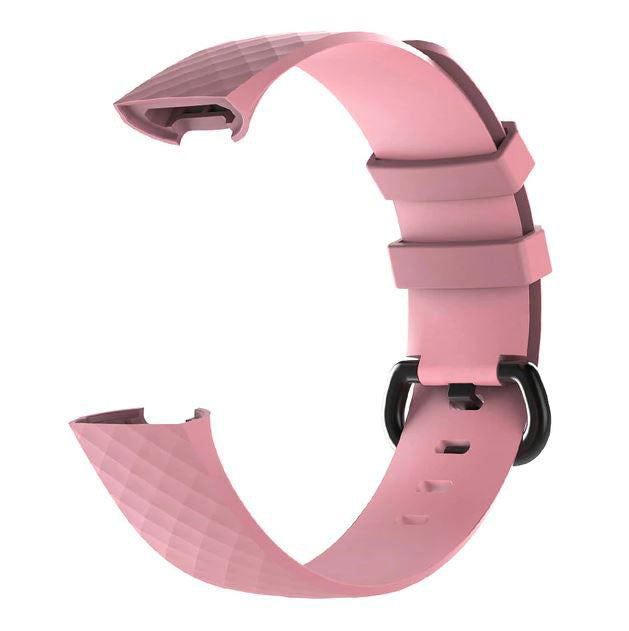 Plain Fitbit Charge 3 Watchband in Silicone in pink