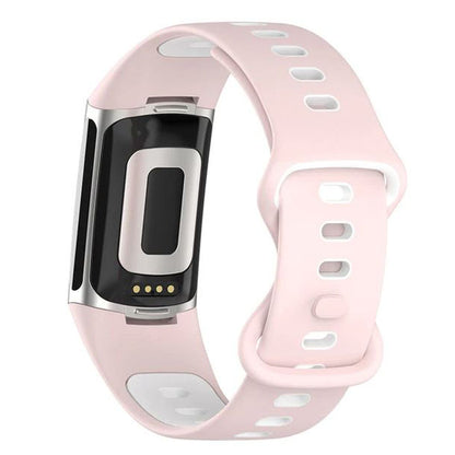 Band For Fitbit Charge 6 Breathable in pink white