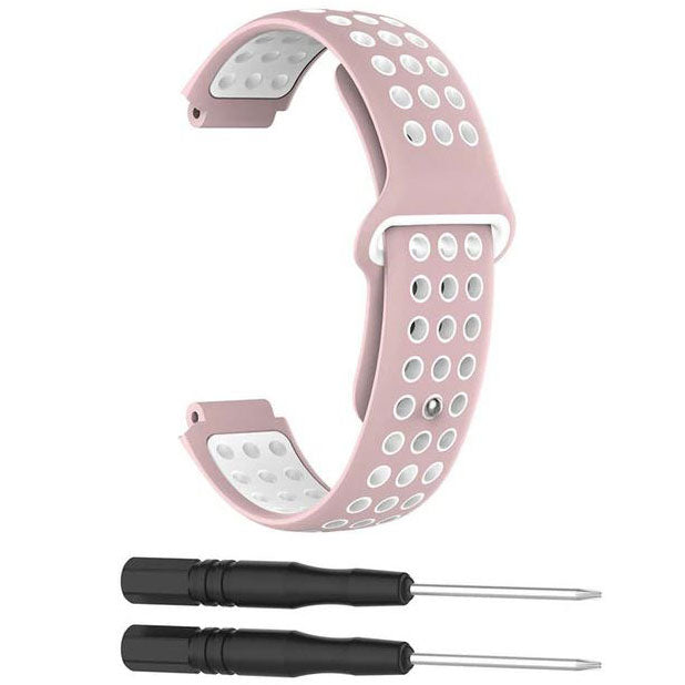 Breathable Garmin Forerunner 630 Watchband in Silicone in pink white