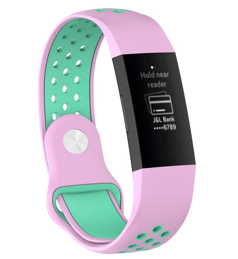 band for fitbit charge 3 pink teal