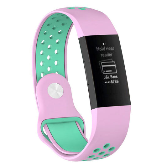 Strap For Fitbit Charge 3 Breathable in pink teal 