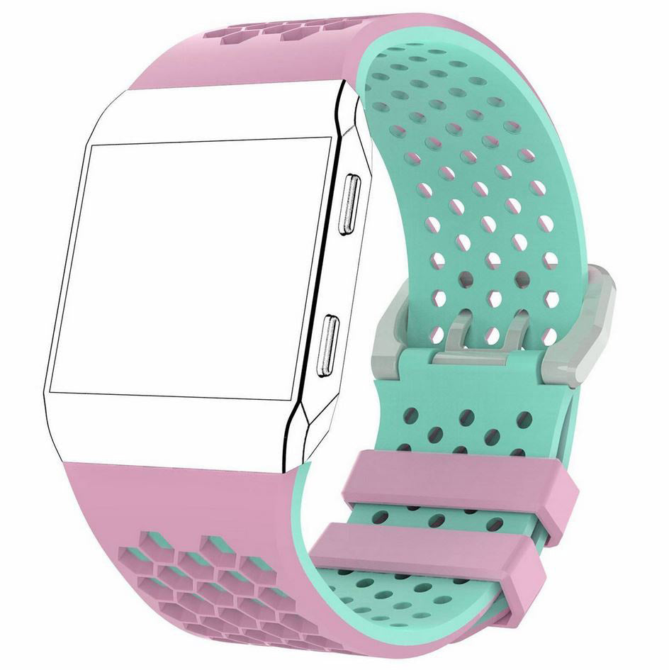 fitbit ionic straps in pink teal