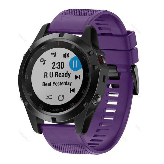 Plain Garmin Fenix 5 Wristband in Silicone in purple