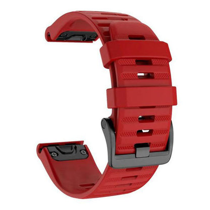 Plain Garmin Fenix 5 Wristband in Silicone in red