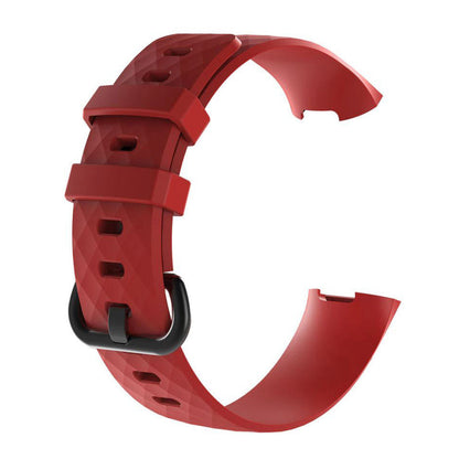 Plain Fitbit Charge 4 Watchband in Silicone in red
