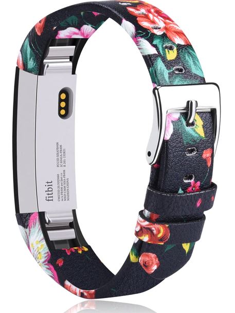 fitbit alta watch band red flower
